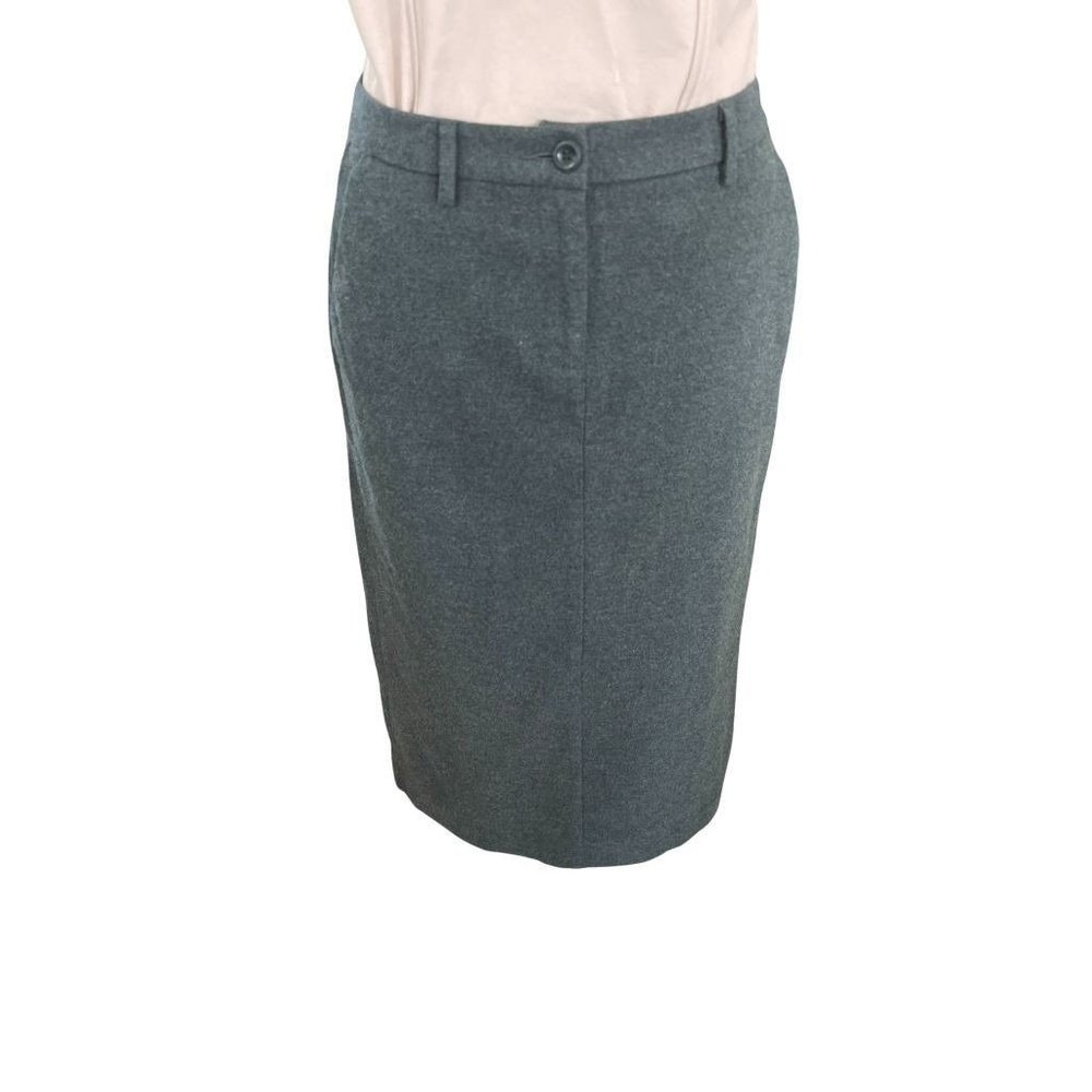LL Bean Vintage Long Grey Classic Fit Skirt
